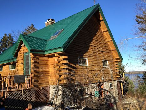 Log Cabin In The Maine Woods By Water Great Tidal Views And